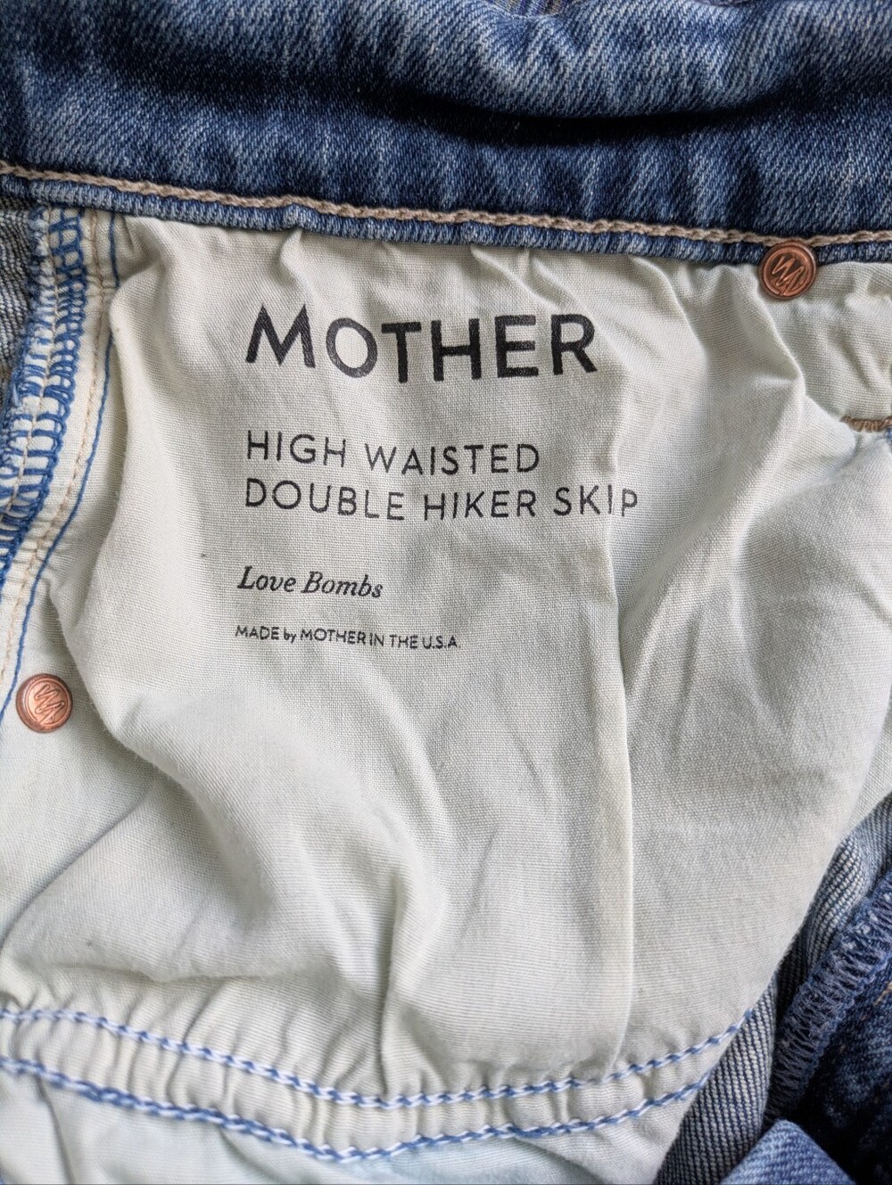 Mother "High Waisted Double Hiker Skip" Denim Jeans 28 - Picture 6 of 7